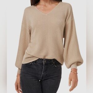 1. State Women's Tan V-Neck Sweater,NWT